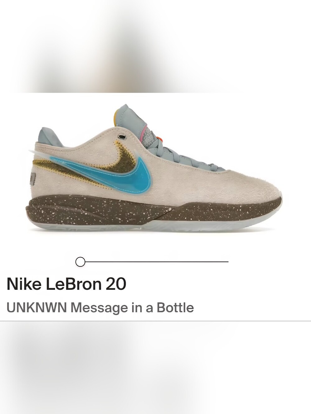 Us 11 Nike Lebron 20 Unknwn Message In A Bottle Shoes